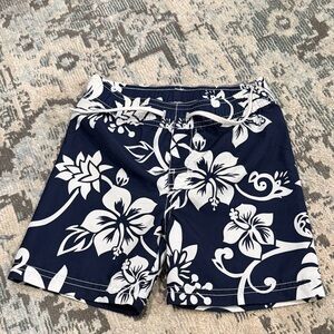 Old Navy Navy and White Floral Swim Shorts